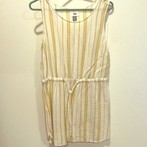 Sleeveless yellow striped dress